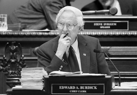 Former Chief Clerk of the House Ed Burdick served in the role for 38 years. (Photo by Tom Olmscheid)