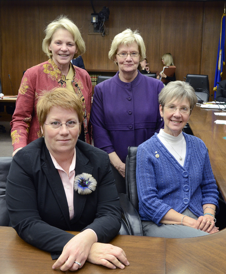 Clockwise from top left: Representatives Mary Kiffmeyer (R-Big Lake), Patti Fritz (DFL-Faribault), Carolyn McElfatrick (R-Deer River) and Erin Murphy (DFL-St. Paul) serve on the House Health and Human Services Finance and Reform committees. All four have professional nursing backgrounds. Other legislators with nursing backgrounds include Rep. Karen Clark (DFL-Mpls) and Senators Kathy Sheran (DFL-Mankato) and Gretchen Hoffman (R-Vergas). (Photo by Andrew VonBank)